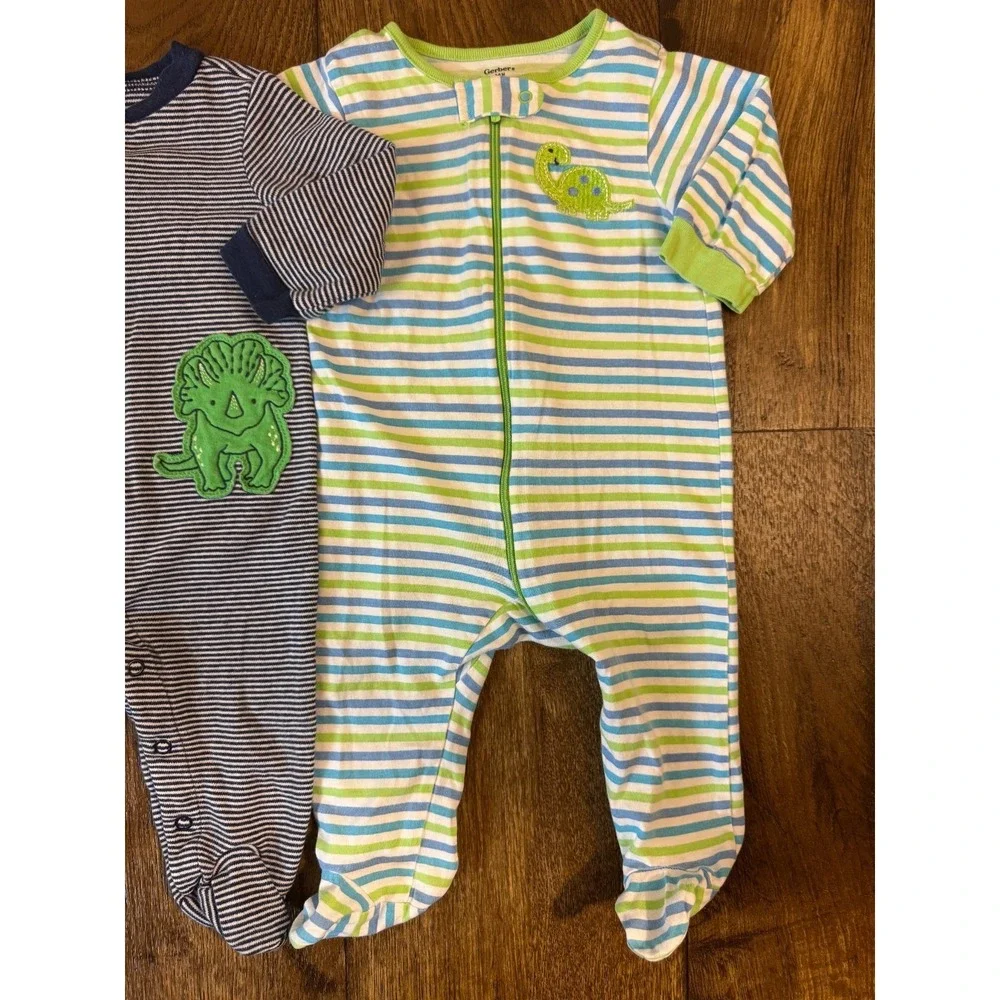Baby Boy 3/6 Months Footies Sleepers Pajamas Rompers Sleep N‎ Play Clothes Lot
